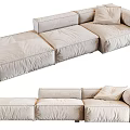 Modern Multiplayer Sofa Fabric Multiplayer Sofa 3d model