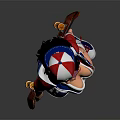 Game Movie Character 3D Wearing Red White Blue Outfit Cap Tattoos Black Bag Sport Shoes