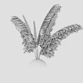 White Spherical Vase With Dried Feathery Floral In Modern Minimalist Style