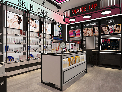 Modern Cosmetics Store Cosmetics Collection Store 3d model