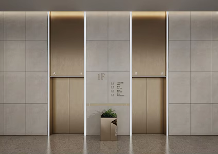 Elevator hall Modern elevator 3d model