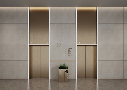 Elevator hall Modern elevator 3d model