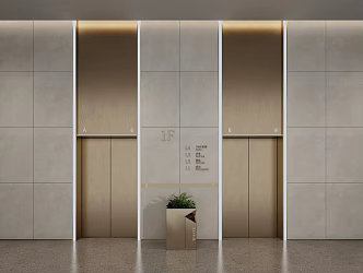 Elevator hall Modern elevator 3d model