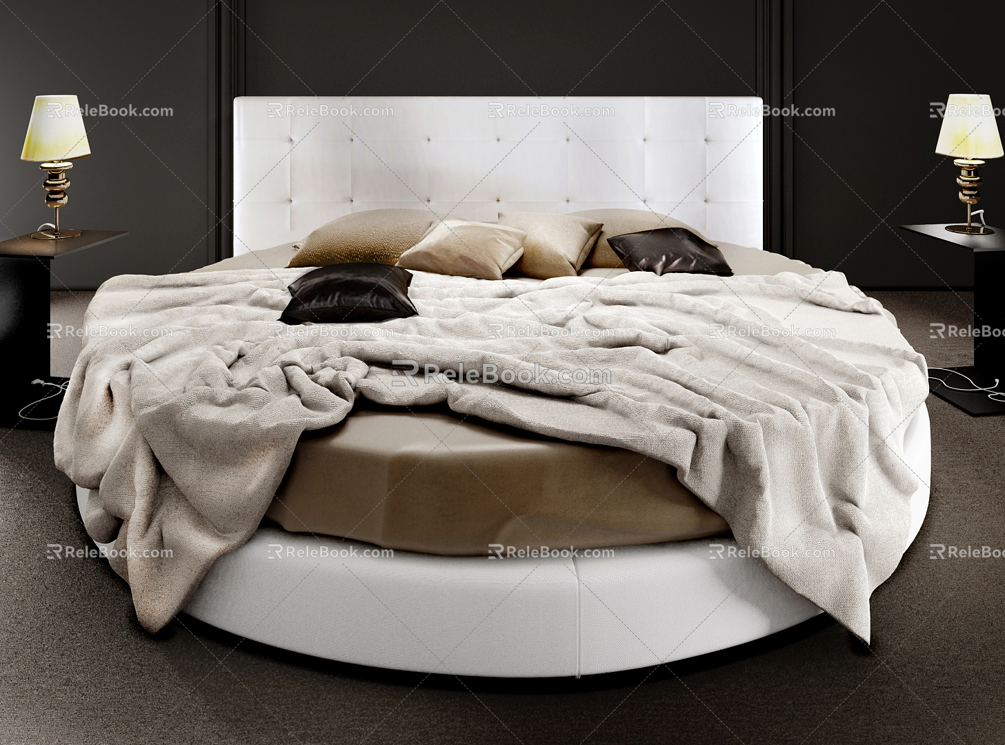 Modern Round Bed Round Bed 3d model