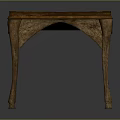Classic Wooden Table With Unique Wood Grain And Curved Decorative Legs