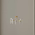 Modern Chandelier With Gold Frame And White Origami Crane Decorations In Indoor Space