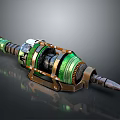 Mechanical Tool With Green Metal Components Spiral Structure And Gears