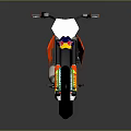 Orange White And Blue Off Road Motorcycle With Red Bull Logo And Sporty Racing Design