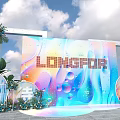 LONGFOR Welcome Check-in Photo Spot With Colorful Gradient Background And Bubbles Decor