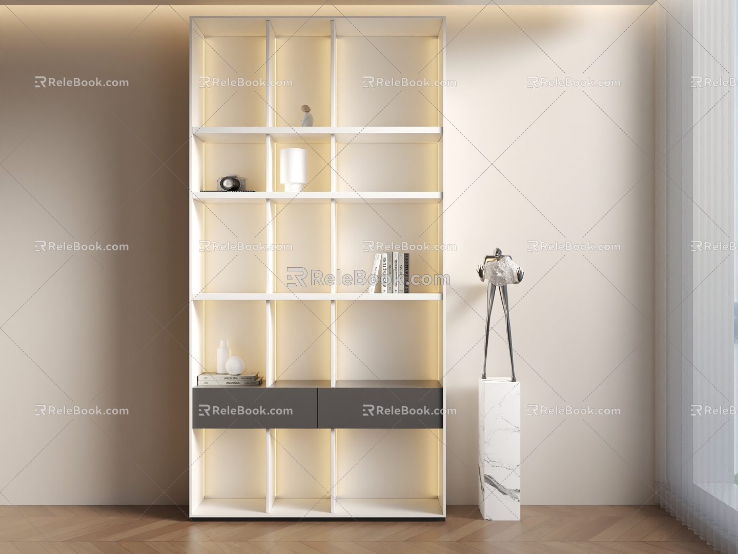 Bookcase Decorative Cabinet Entrance Cabinet 3d model