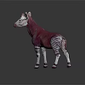 Artistic Fantasy Creature Character With Purple White Body And Striped Legs