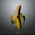 Peeled Fresh Ripe Banana With Yellow Skin And Soft Sweet Flesh