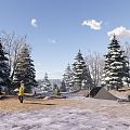 Modern Snow Park Landscape 3d model