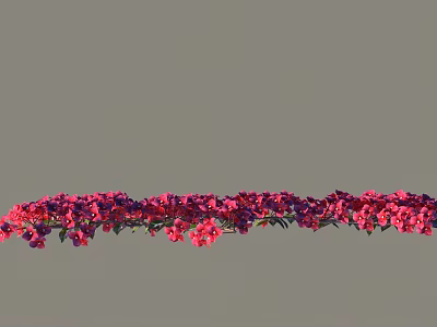 Vibrant Red Flowering Shrub With Lush Blooms In Outdoor Garden Landscape 3d model
