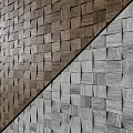 Textured Wall Components With Brown And Gray Interlocking Panels Design 3d model