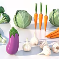 Fresh Assorted Vegetables Display With Broccoli Cabbage Carrots Onions Eggplant Garlic And Cucumbers