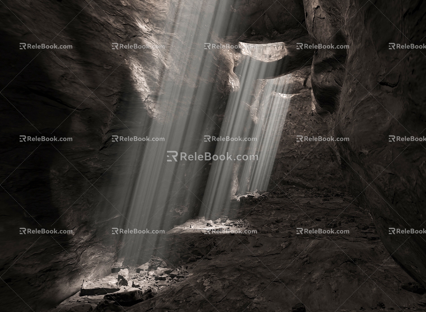 Realistic Cave Cave Rock Cave Stone Plant Sinkhole Cave Geology Landform Tree Natural Landscape Stone Cave 3d model