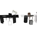 Desk and chair combination 3d model
