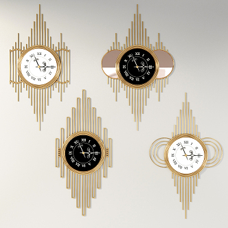 Light Luxury Clock Metal Wall Clock 3d model