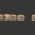 Stacked Sandbags Used In Tactical Fortification And Military Defense Structures