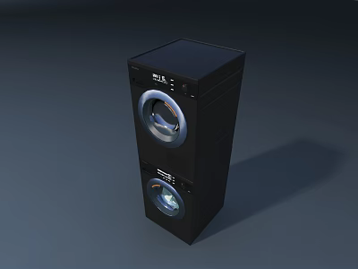 Black Stacked Audio Speakers With Modern Design For Home Theater Sound System 3d model