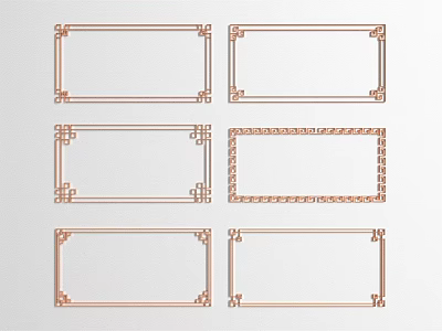 Multiple Ornate Line Frames With Decorative Patterns For Wall Art 3d model