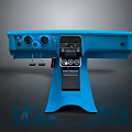 Blue Spacecraft Control Console with Digital Display and Operational Buttons for Aerospace Missions 3d model