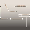 Accessible handrails Metal handrails 3d model