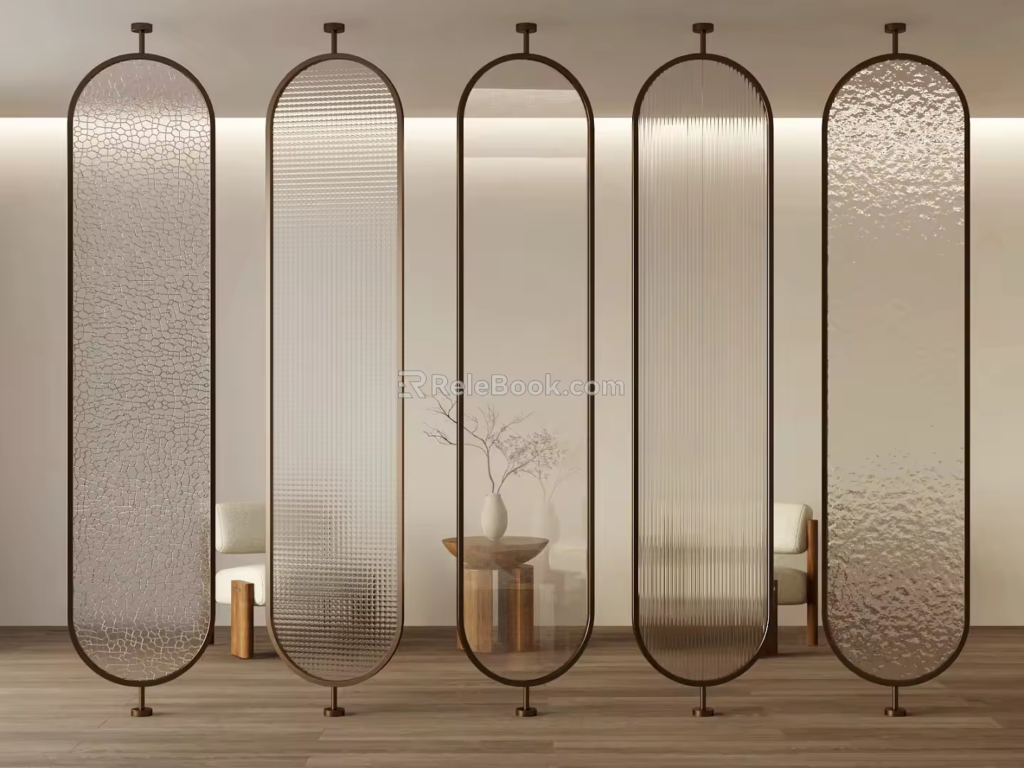 Glass partition porch partition 3d model