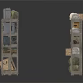 Multiple Industrial Storage Shelves Stocked With Wooden Crates And Fabric Packages