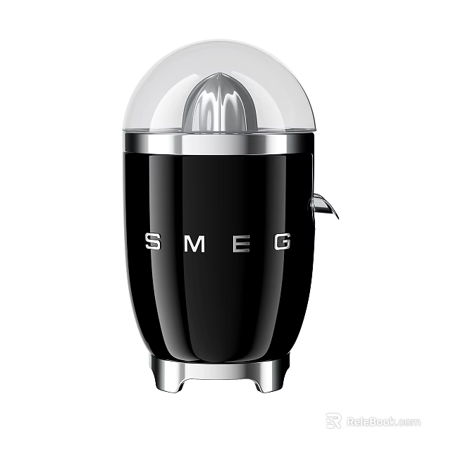 Smart Juicer Machine By SMEG With Black Design Transparent Lid And Silver Base 3d model 