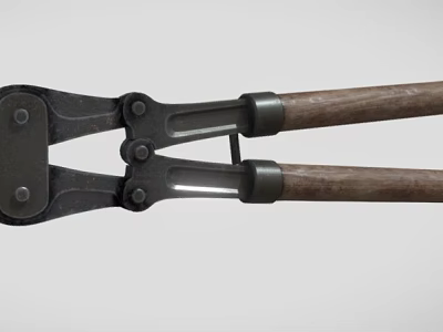 Industrial Pliers With Metal Jaws And Wooden Handles For Heavy Duty Industrial Use 3d model