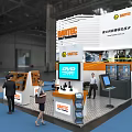 BARTEC Safe Technologies Exhibition Booth With Technical Equipment And People Interacting 3d model