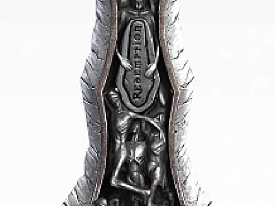 Ornate Fantasy Metallic Sword With Intricate Carvings Decorative Hilt And Detailed Blade 3d model