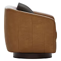 Modern Brown Single Chair With Dark Cushion Swivel Base Design