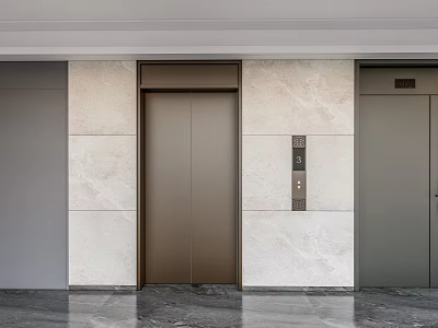 Modern elevator door door combination fire door fire door anti-theft 3d model