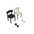 Modern Dining Chairs With Wooden Legs And Soft Cushion In White Black Colors