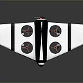 Black And White Fixed Wing Drone Featuring Four Red Propellers Design 3d model