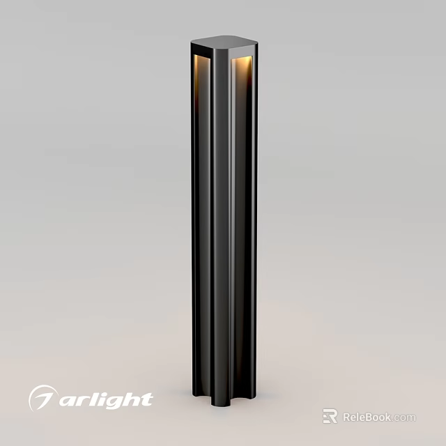 Modern Black Outdoor Standing Light With LED Illumination For Garden Pathway 3d model 