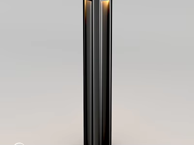Modern Black Outdoor Standing Light With LED Illumination For Garden Pathway 3d model