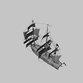 pirate ship pirate sailboat 3d model