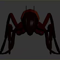 3D Rendered Metallic Ant With Black Red Body And Shiny Surface