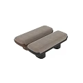 Modern Sofa Bench With Beige Upholstery And Wooden Black Leg Design Options