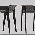 Modern Woven Bar Stools With Armrest And Stylish High Wooden Legs Design