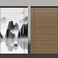 Stylish Bamboo Blinds and Landscape Patterned Window Blinds for Home Decor 3d model