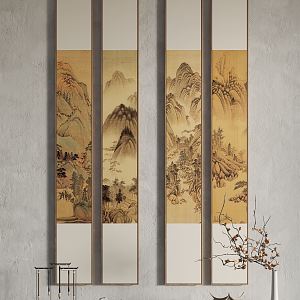 New Chinese Landscape Painting Hanging Painting Decorative Painting 3d model