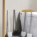Small Bathroom Accessories With Toilet Brush Mop Handles And White Toilet Design