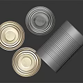Metal Cans as Practical Household Supplies with Lids and Reflective Metal Surface