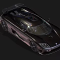 Black High Performance Supercar with Sleek Aerodynamic Body Shiny Exterior and Rear Spoiler