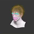 Realistic Human Head 3D Model With Detailed Facial Organs And Short Black Hair